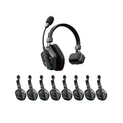 ACCSOON Host headset + 8 remote headsets of the CoMo II wireless Intercom system, digital DECT 1.9 GHz full-duplex, 400 m range