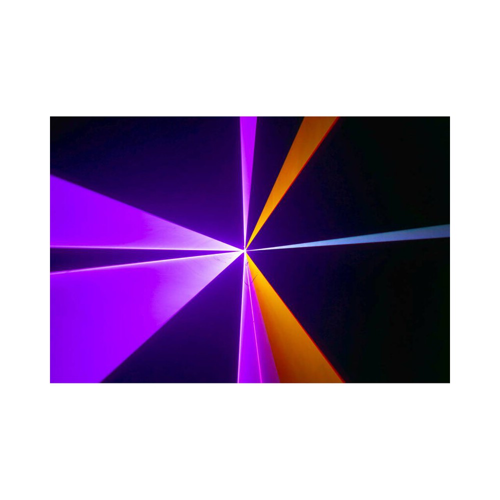 Sistema láser analógico RGB de 2500 mW de Laserworld con escáneres de 25 kpps, modos de control ILDA/DMX/sound-to-light, haz nítido de 5 mm / 1,2 mr.