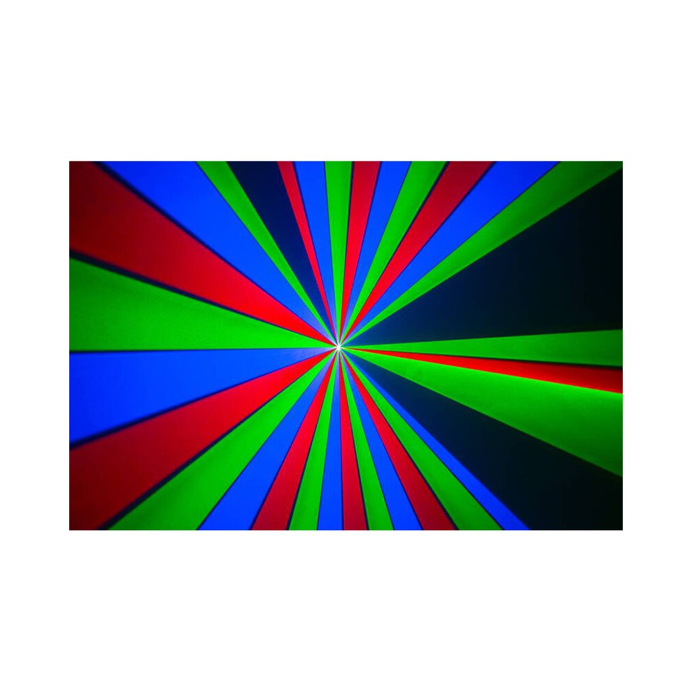 Sistema láser analógico RGB de 2500 mW de Laserworld con escáneres de 25 kpps, modos de control ILDA/DMX/sound-to-light, haz nítido de 5 mm / 1,2 mr.