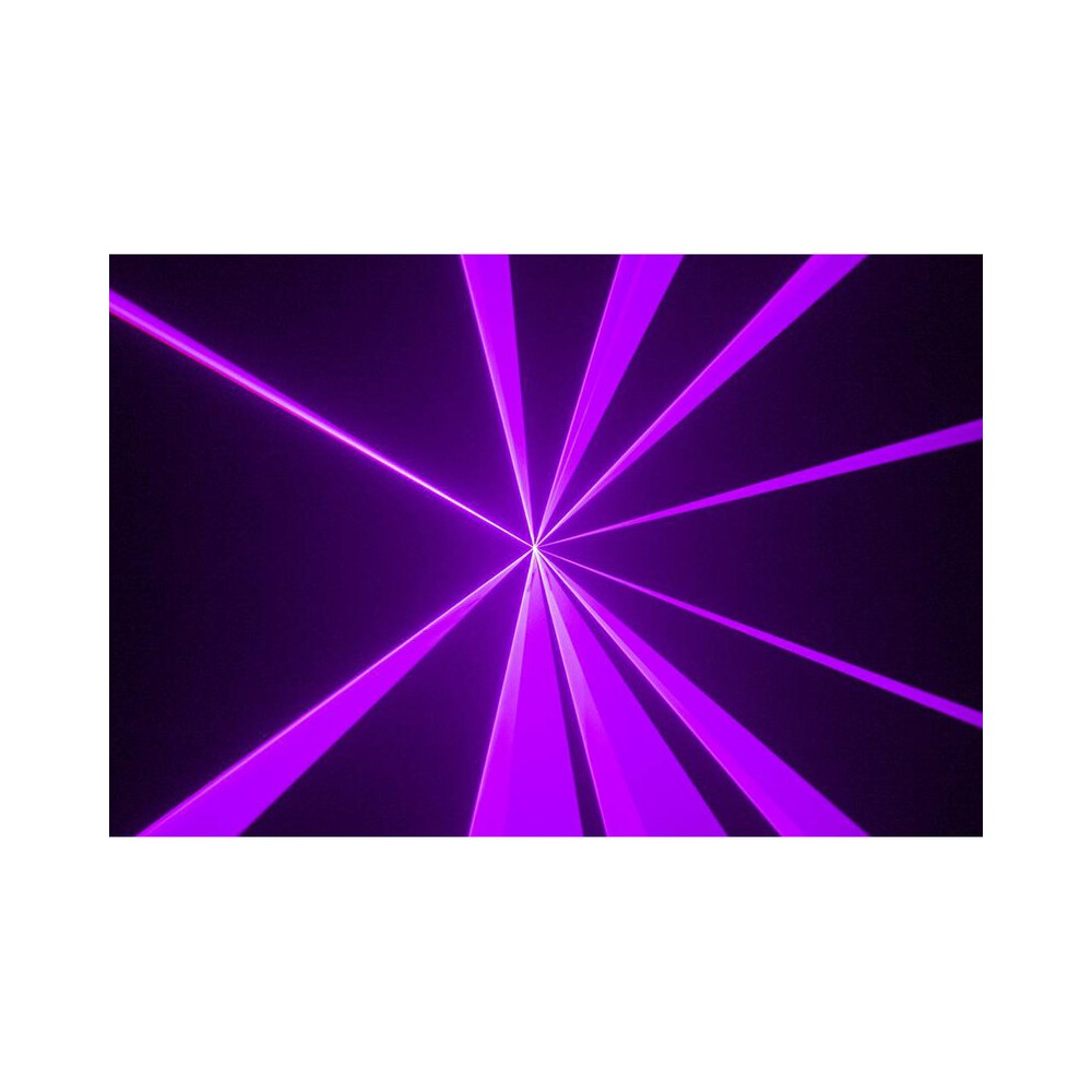 Sistema láser analógico RGB de 2500 mW de Laserworld con escáneres de 25 kpps, modos de control ILDA/DMX/sound-to-light, haz nítido de 5 mm / 1,2 mr.