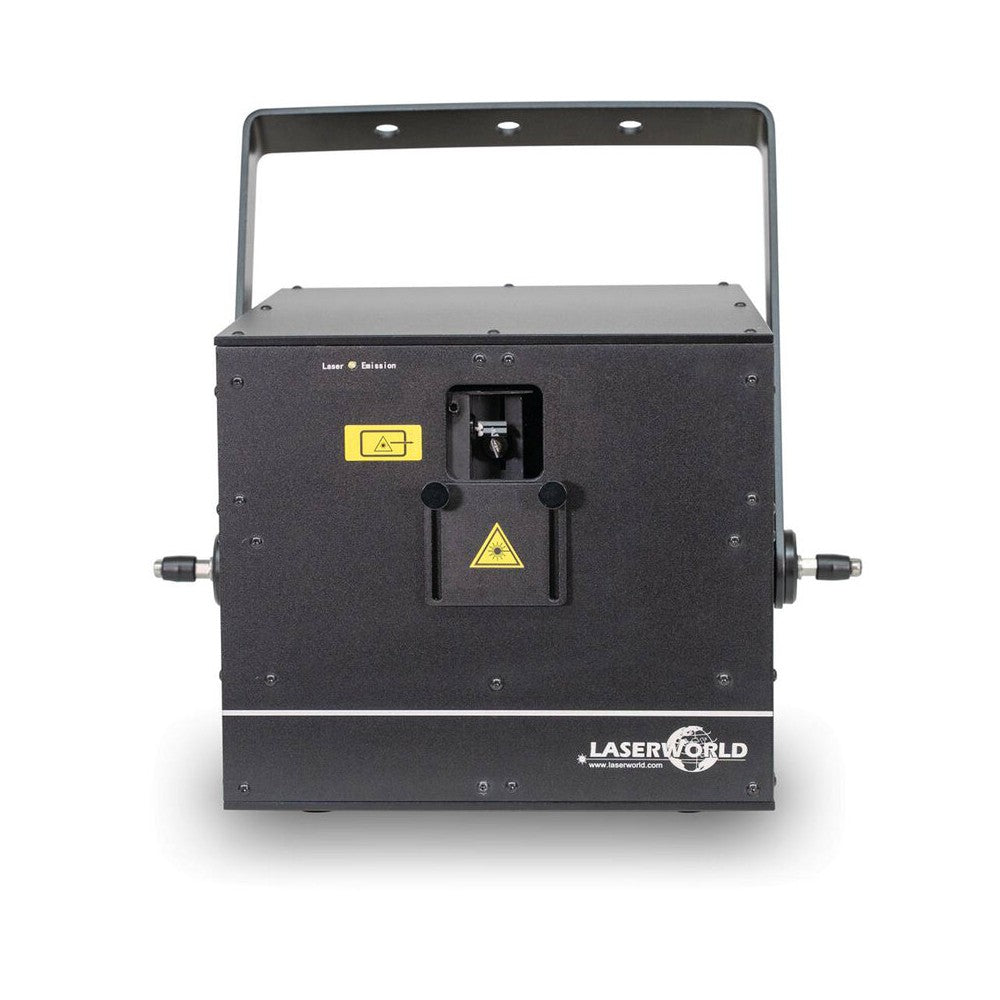 Laserworld 15,000 mW RGB diode laser system with integrated Pangolin FB4 interface, IP65 outdoor housing, 30 kpps scanners, DMX