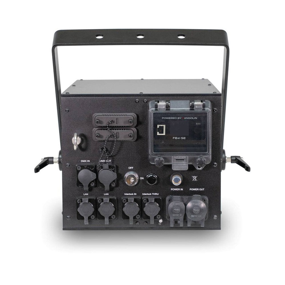 Laserworld 15,000 mW RGB diode laser system with integrated Pangolin FB4 interface, IP65 outdoor housing, 30 kpps scanners, DMX