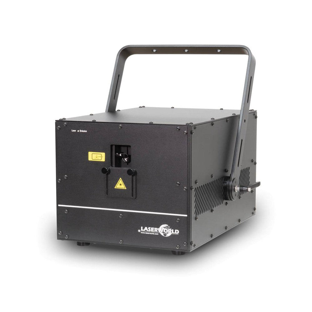 Sistema láser de diodo RGB Laserworld de 30 000 mW con carcasa exterior IP65, placa base ShowNET integrada, escáneres de 30 kpps, 5,5 mm /