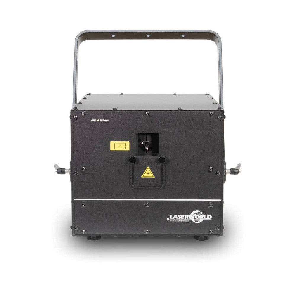 Sistema láser de diodo RGB Laserworld de 30 000 mW con carcasa exterior IP65, placa base ShowNET integrada, escáneres de 30 kpps, 5,5 mm /