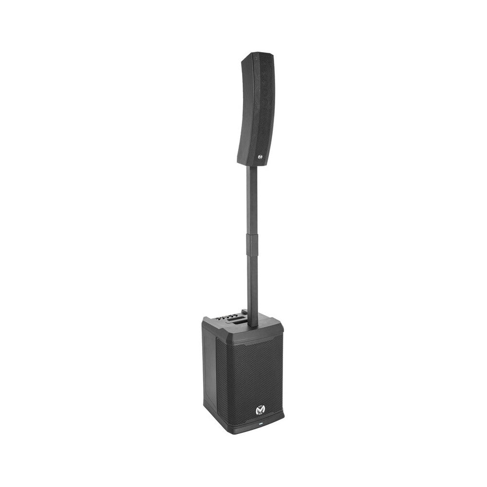 Mac Mah 1000 W floorstanding PA system with DSP, 12" subwoofer + 4 × 4" + 1 × 1" satellite, Bluetooth 5.2 TWS, 4-input mixer