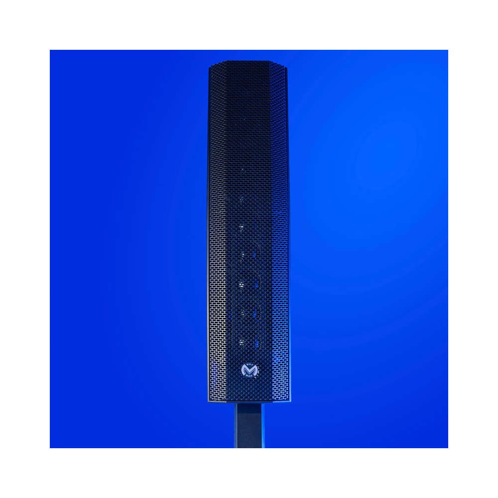 Mac Mah 1000 W floorstanding PA system with DSP, 12" subwoofer + 4 × 4" + 1 × 1" satellite, Bluetooth 5.2 TWS, 4-input mixer