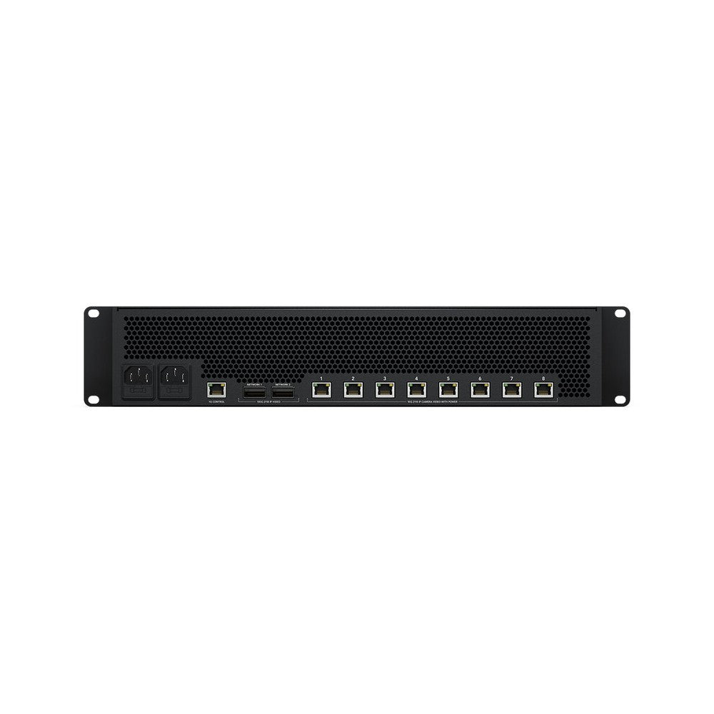 Blackmagic Design High‑power 8 channels 10G‑to‑100G SMPTE‑2110 bridge, full 2022‑7 redundancy, 90 W PoE++ per port, front‑panel