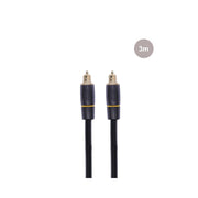 Enova Hifi High‑quality Toslink optical cable, reinforced shielding, 24K gold‑plated connectors, durable braided sheath, 3 m