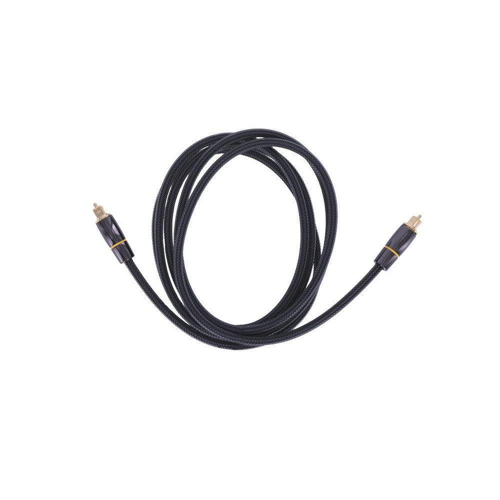 Enova Hifi High‑quality Toslink optical cable, reinforced shielding, 24K gold‑plated connectors, durable braided sheath, 2 m