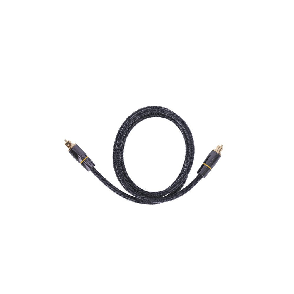 Enova Hifi High-quality Toslink optical cable, reinforced shielding, 24K gold-plated connectors, durable braided sheath, 1 m