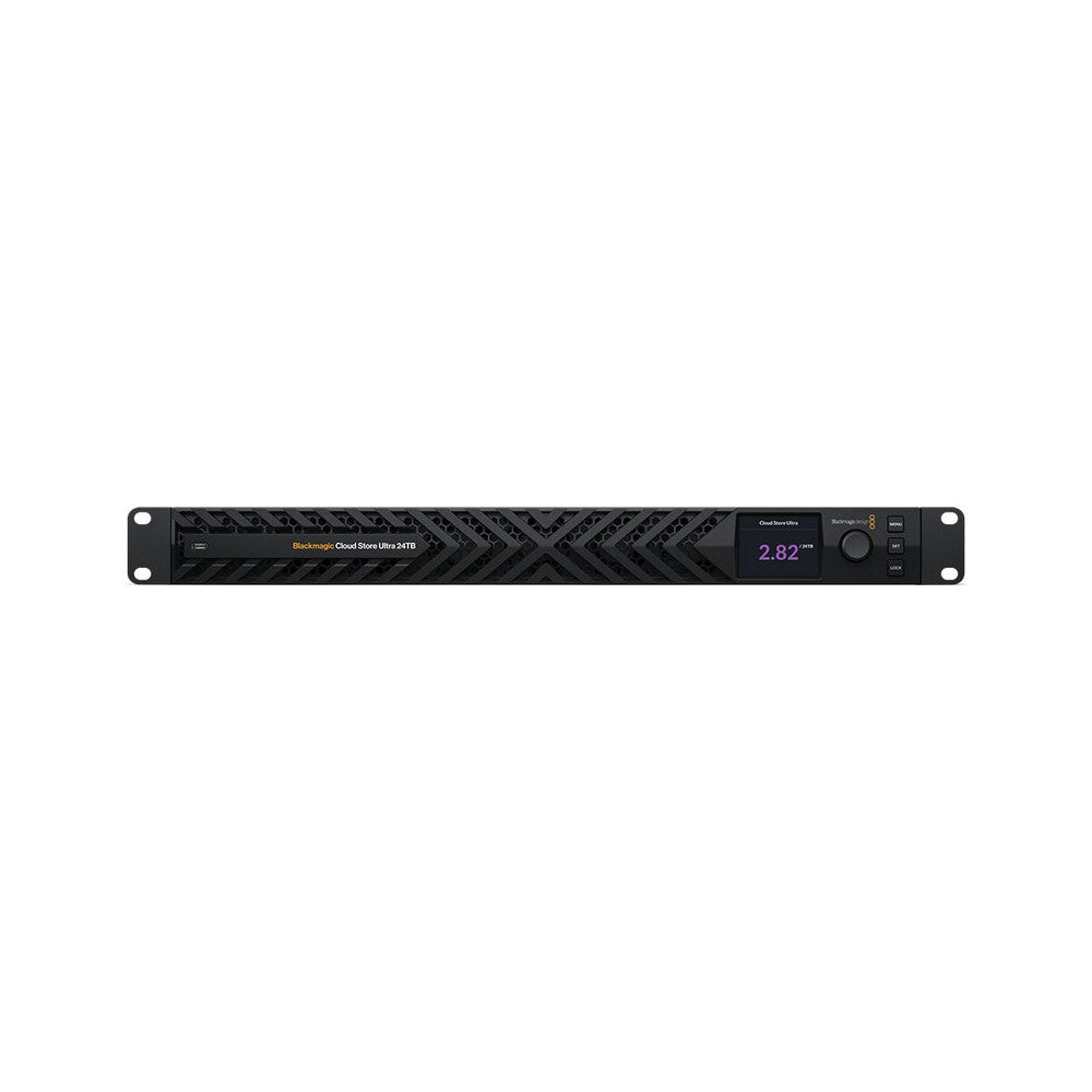 Blackmagic Design High-performance 24TB network storage, dual independent 100G Ethernet, flash RAID core, RAID 5 protection, HD