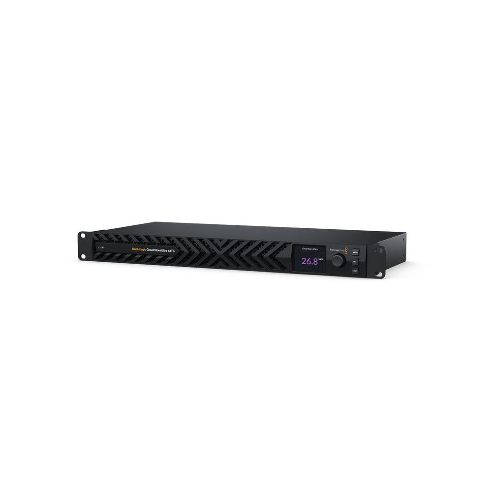 Blackmagic Design High‑performance 48 TB network storage, dual independent 100G Ethernet, flash RAID core, RAID 5 protection, HD