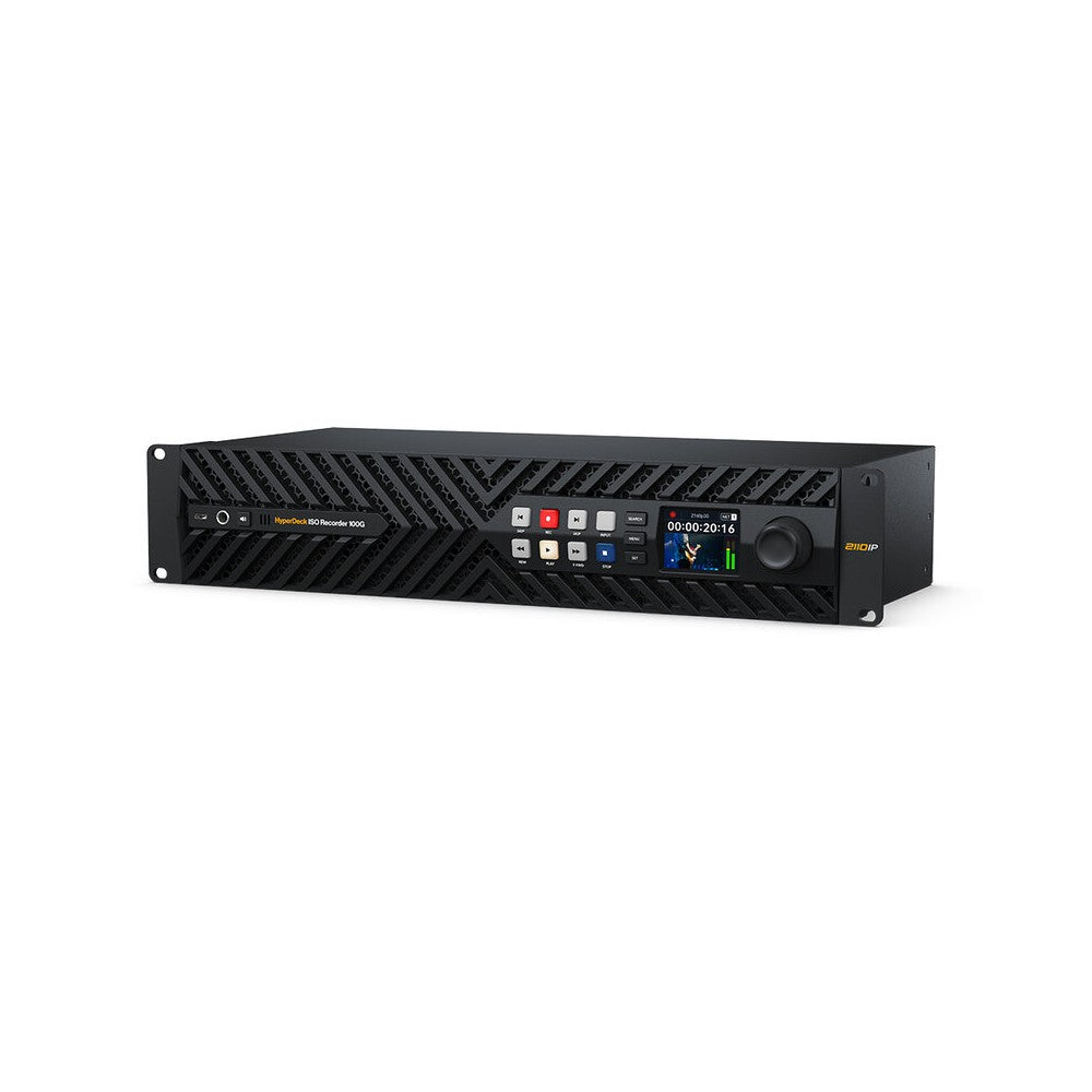 Blackmagic Design 100G SMPTE‑2110 recorder for simultaneous ISO capture of up to eight ProRes streams, real‑time hardware encodi