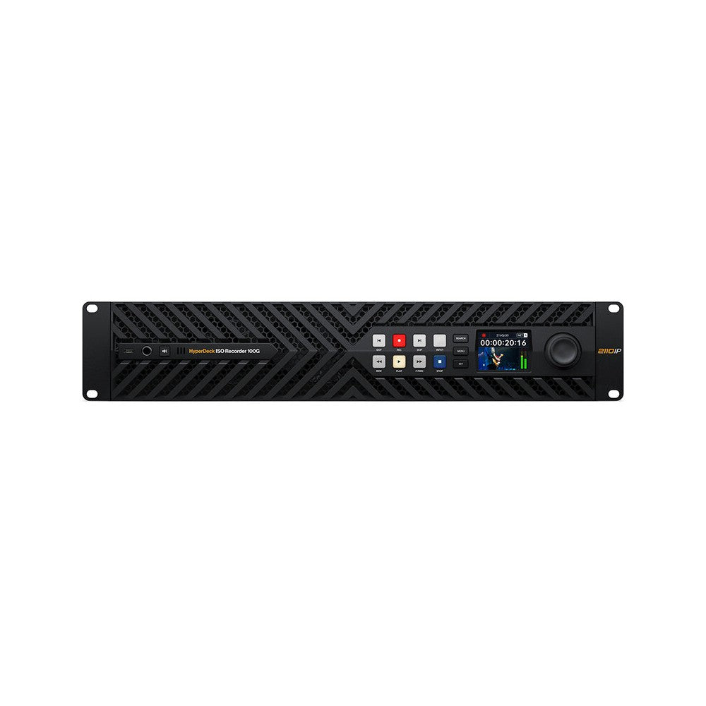 Blackmagic Design 100G SMPTE‑2110 recorder for simultaneous ISO capture of up to eight ProRes streams, real‑time hardware encodi