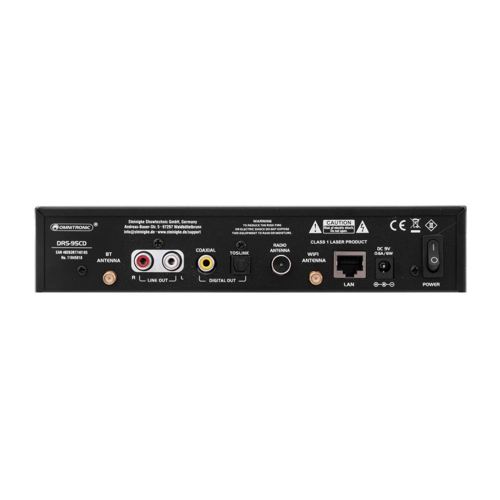 OMNITRONIC DRS-95CD Radio por Internet con DAB+, Bluetooth y reproductor de CD