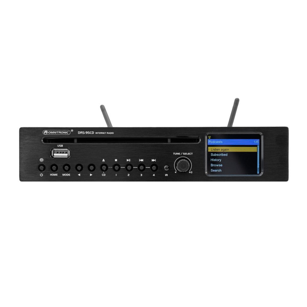 OMNITRONIC DRS-95CD Radio por Internet con DAB+, Bluetooth y reproductor de CD