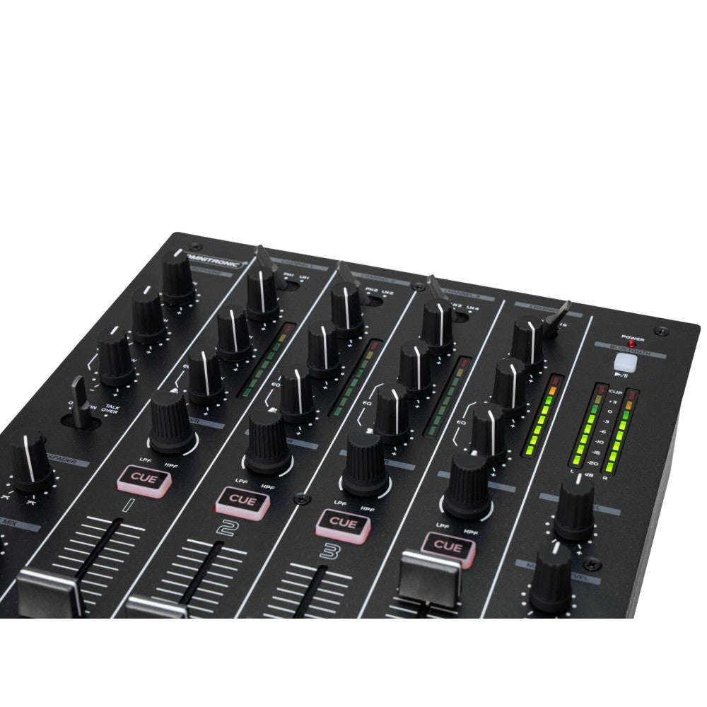 OMNITRONIC PM-404F Mezclador de DJ de 4 canales con filtro y Bluetooth