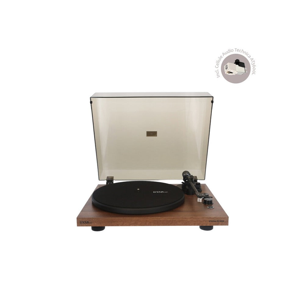 Enova Hifi Belt‑drive Hi-Fi turntable with Bluetooth and USB, integrated RIAA preamp, Audio Technica AT3600L cartridge, matte wo