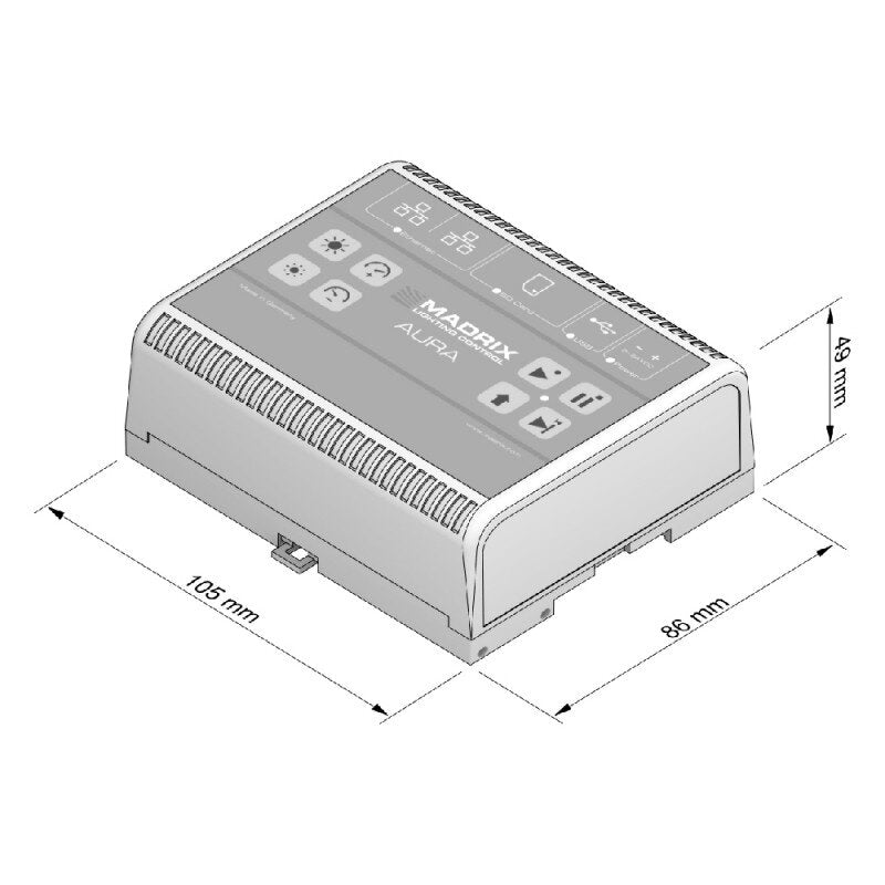 MADRIX AURA 32 Stand-alone recorder / player, 32 universes over network, DIN rail