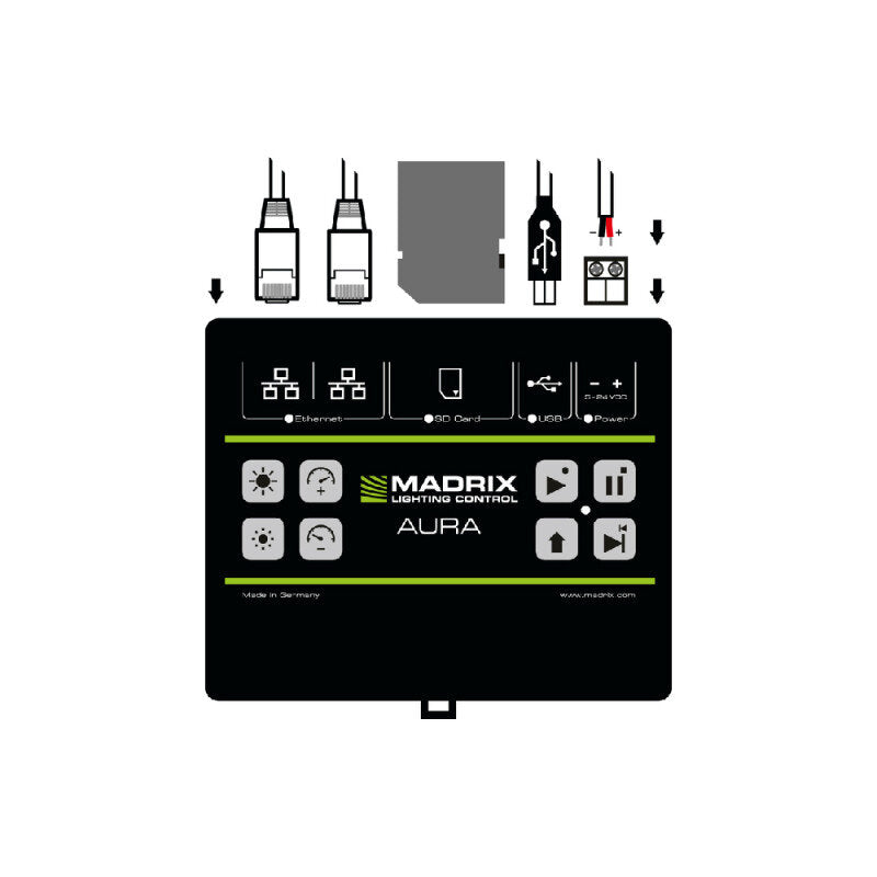 MADRIX AURA 32 Stand-alone recorder / player, 32 universes over network, DIN rail