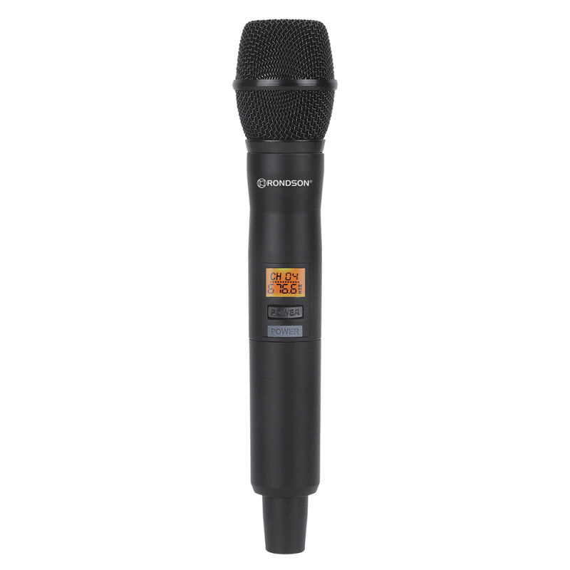 Rondson BE-1040/2MIC/2BP 4-channel diversity UHF set, 2 handheld microphones and 2 bodypack with lavalier and headworn microphones, 669.1 / 655.0 / 676.6 / 663.0 MHz