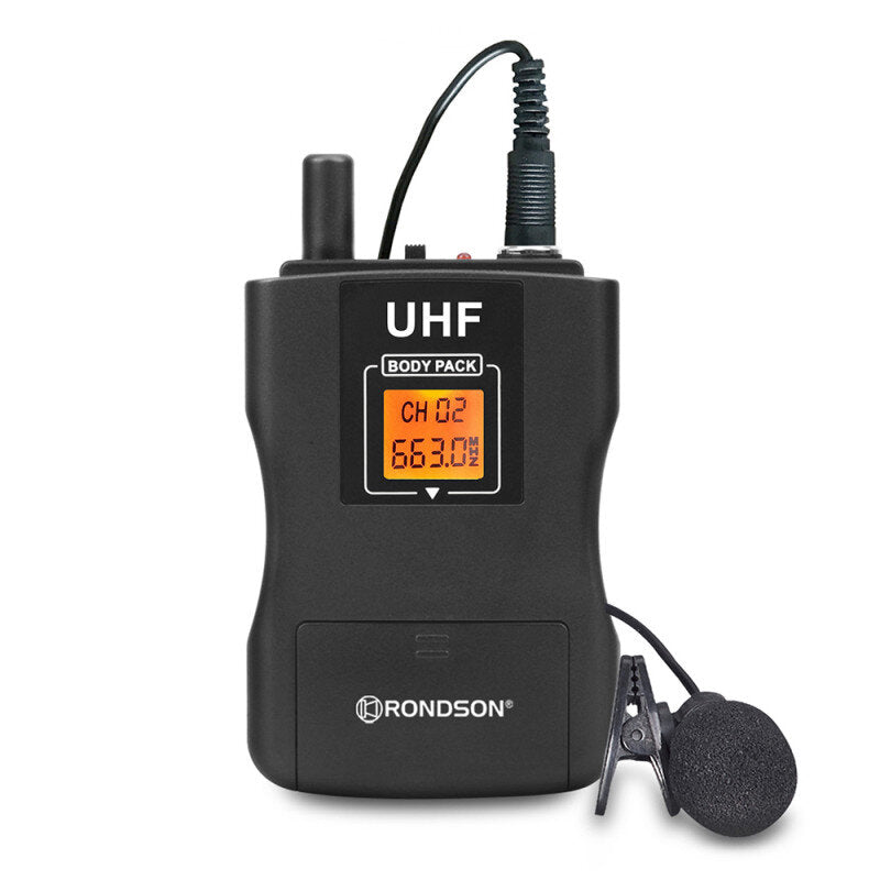 Rondson BE-1040/4BP 4-channel diversity UHF set, 4 bodypack with lavalier and headworn microphones, 669.1 / 655.0 / 676.6 / 663.0 MHz