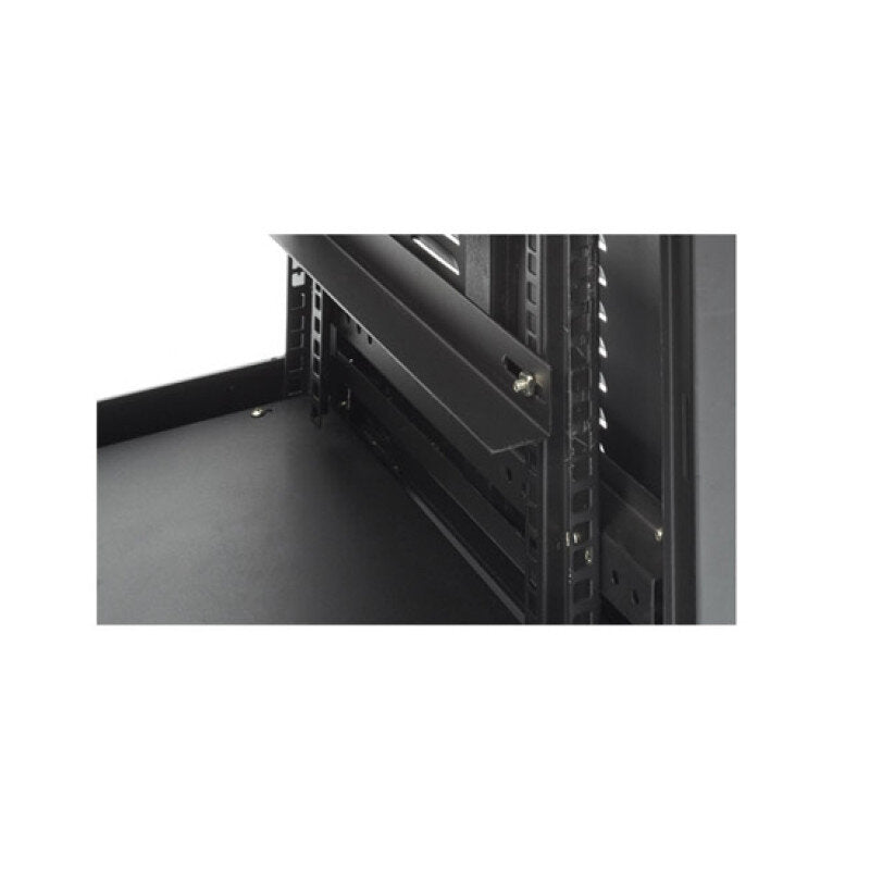 Rondson P26U N 26U steel cabinet 19" with glass front, lock, castors, 4 pairs of slides, 52 screws