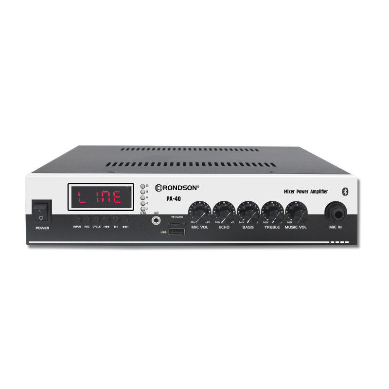 Rondson PA-40 40 W amplifier with MP3 player, Bluetooth and USB (100 V and 4 ohm)