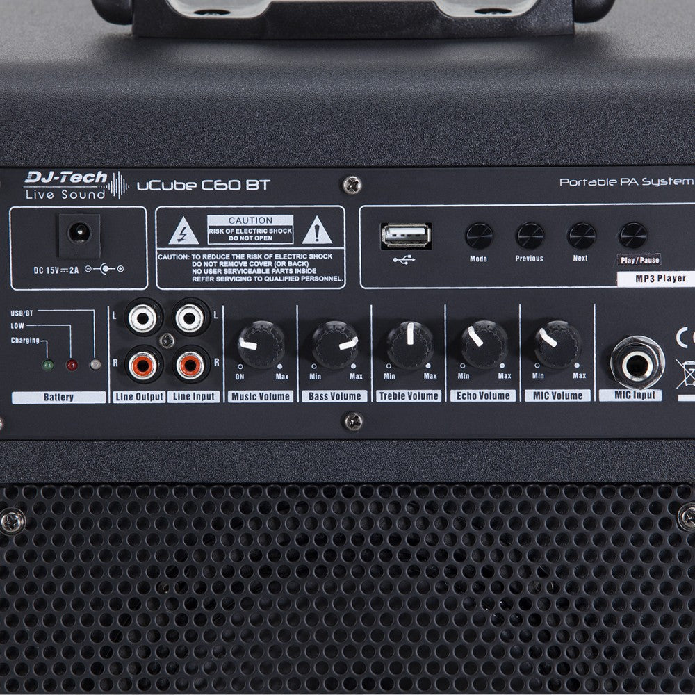 DJTECH UCUBE C60 BT 6.5" Battery-Powered Speaker