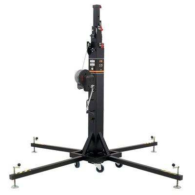 VMB TE-086B Lifting tower able to lift 300 kg to 6.5 m in height,  ALS (Automatic Lock System), black