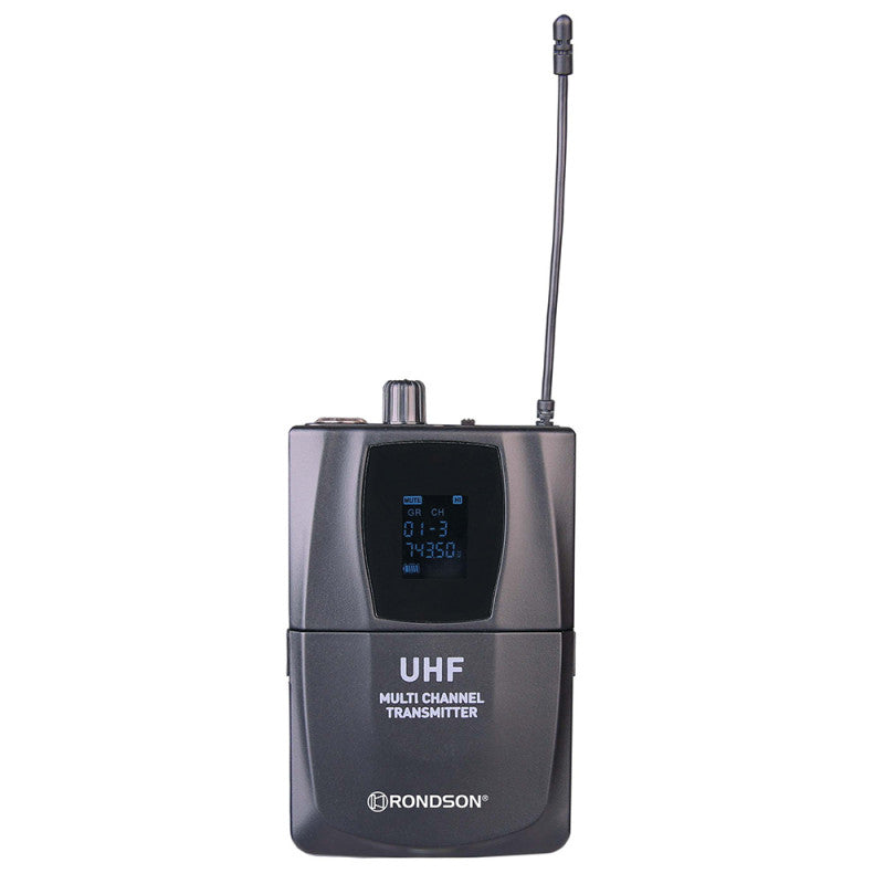 Rondson BE-5018/PT-10 UHF diversity package, transmitter box + bodypack microphone + True Diversity UHF receiver, half-rack