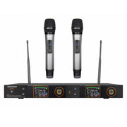 Rondson BE-5038/2H-83 UHF dual diversity package, 2 handheld microphones + dual True Diversity UHF receiver, 660 - 690 MHz