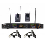 Rondson BE-5038/2PT-10 UHF dual diversity package, 2 lavalier microphones + 2 bodypack + dual UHF True Diversity receiver, 660 - 690 MHz