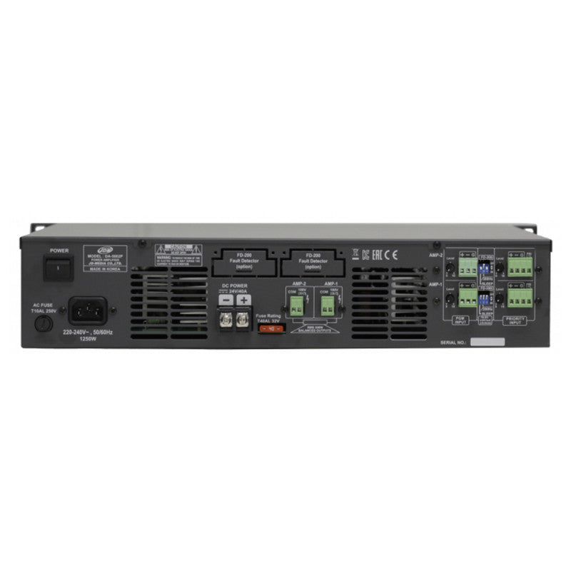 Rondson DA-500DP 2 CH x 500 W Class-D power amplifier, 100 V, 24 V DC power supply