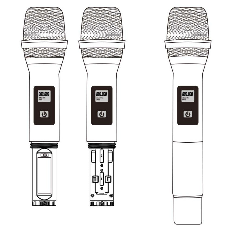 Rondson BE-2020MIC Handheld microphone compatible with UHF BE-2020 receiver, 500 - 700 MHz