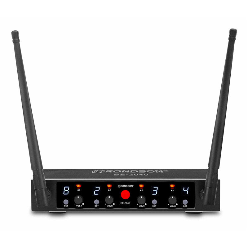 Rondson BE-2040/4MIC 4-channel diversity UHF set, 4 handheld microphones with receiver, 500 - 700 MHz