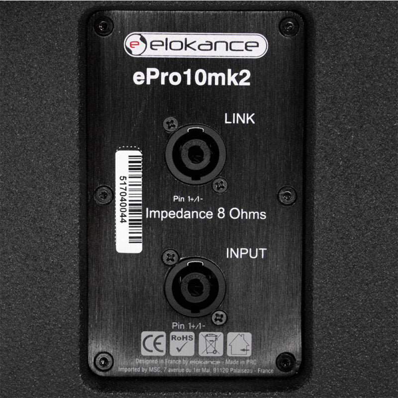 Elokance E Pro 10 mk2 250 W 2-way professional passive loudspeaker with 10" woofer and 2" compression tweeter