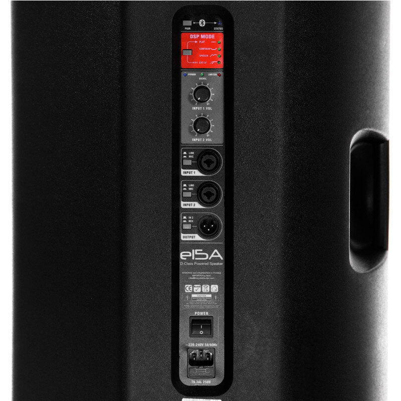 Elokance e15A 1600 W high-end professional active 2- way PA loudspeaker with 15" woofer, DSP