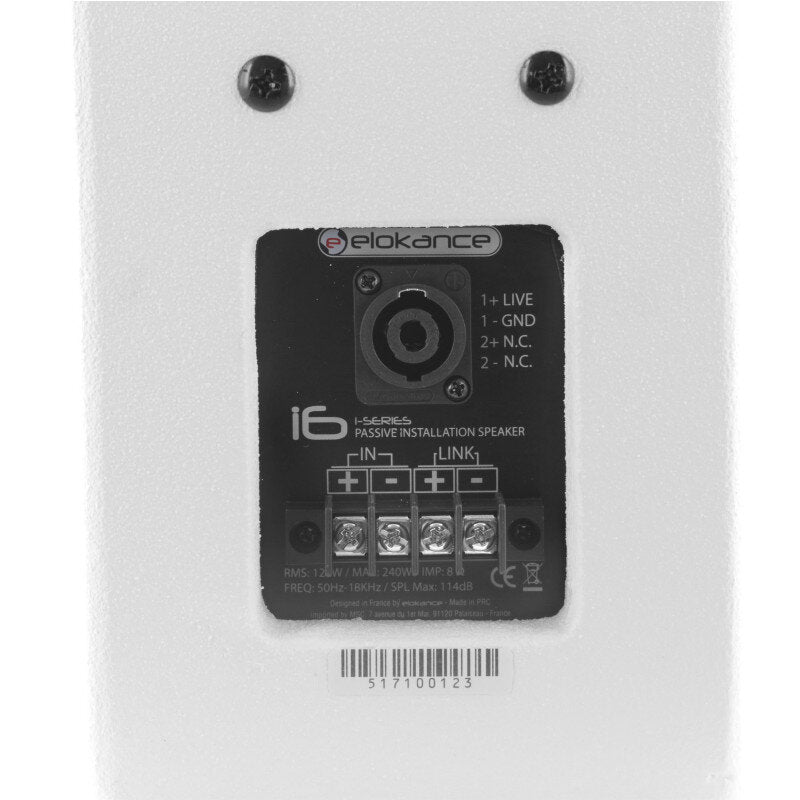Elokance i6 120 W, 2-ways PA passive loudspeaker, 6.5" woofer