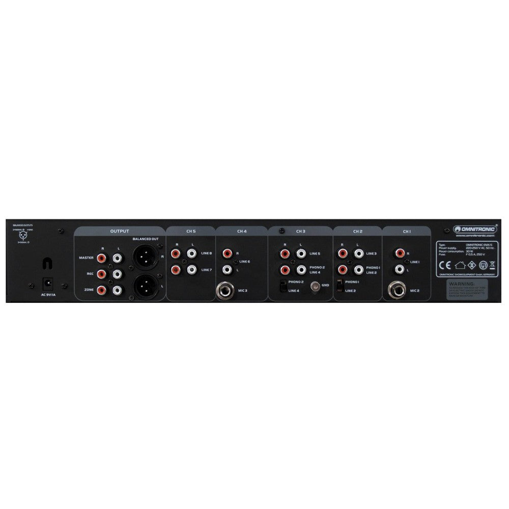 OMNITRONIC EMX-5 5-Channel DJ Mixer