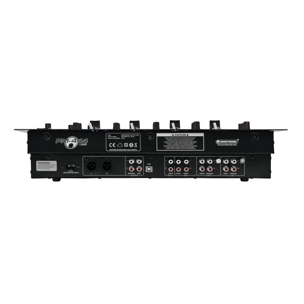 OMNITRONIC PM-444USB DJ Mixer 19" 4 Channels