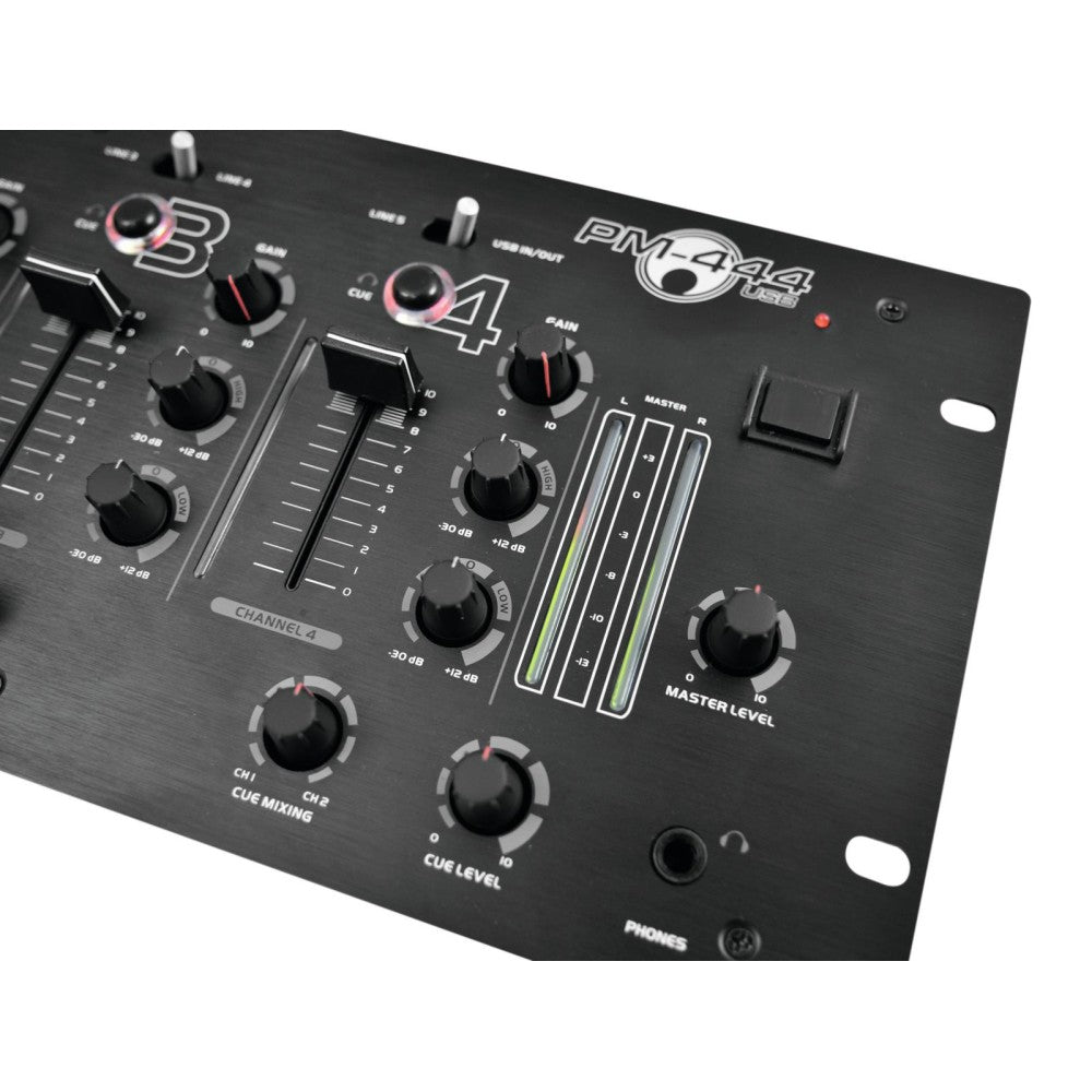 OMNITRONIC PM-444USB DJ Mixer 19" 4 Channels