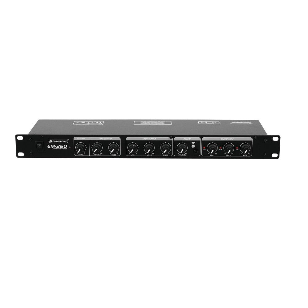 OMNITRONIC EM-260B Mixer a rack Nero