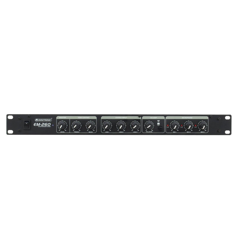 OMNITRONIC EM-260B Mixer a rack Nero
