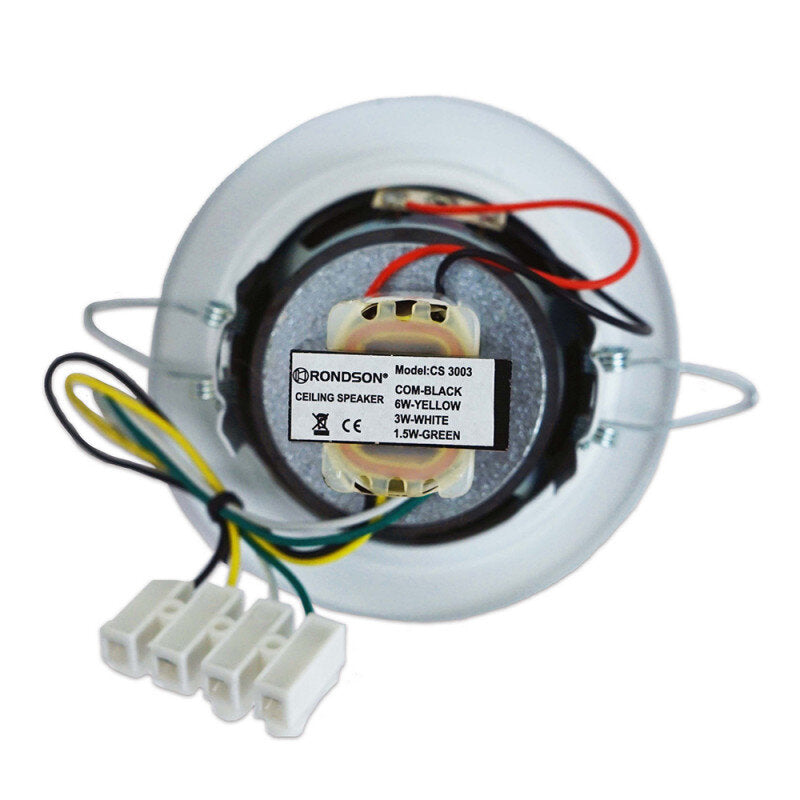 Rondson CS 3003 BL Ceiling speakers 6 / 4 / 2 W at 100 V, metal frame, white