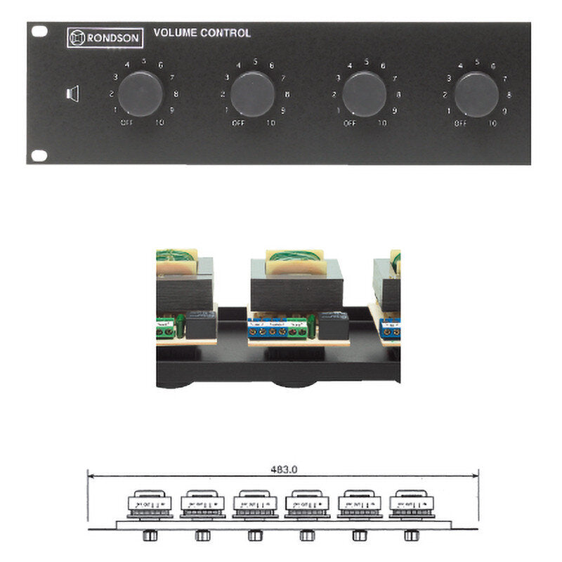 Rondson PAT 6100 Panels with level restoring attenuators (6 x 100 W), 100 V