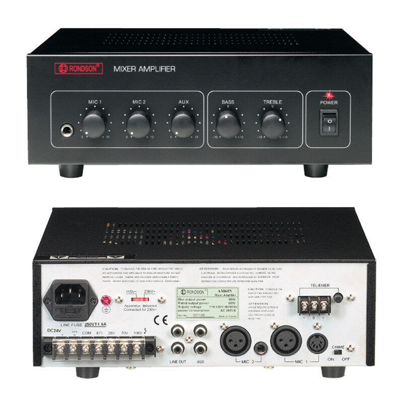 Rondson AM 40N Preamplifier / amplifiers 40 W, 4 inputs, 8 ohm, 25 / 70 / 100 V, 220 - 240 V AC / 12 V DC