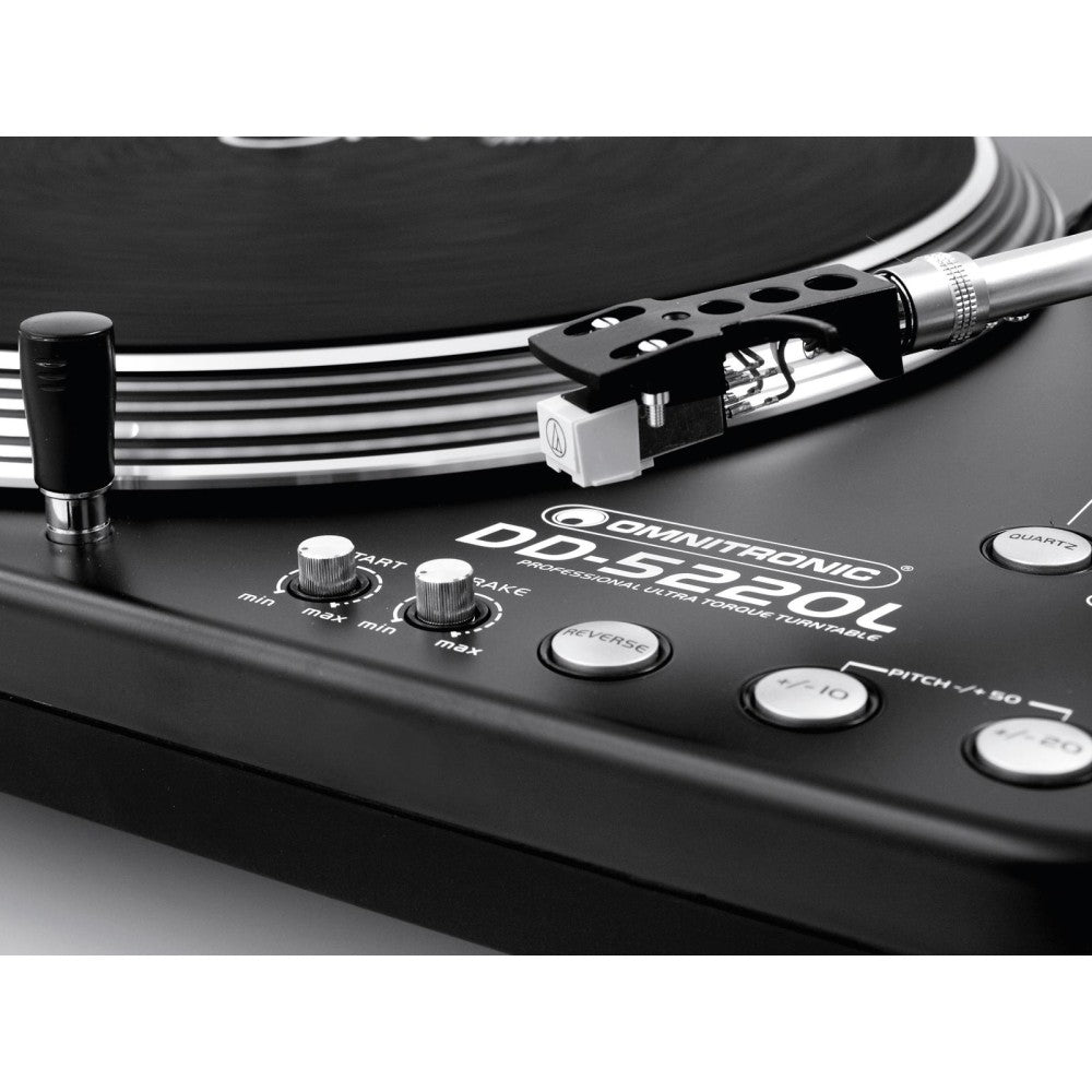 OMNITRONIC DD-5220L Giradischi a Trazione Diretta Nero
