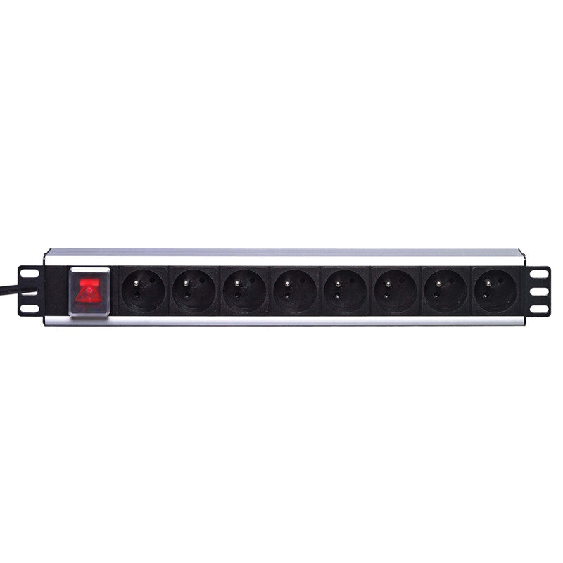 Rondson RCSV8 19" 1U 8 socket distribution + ON/OFF switch