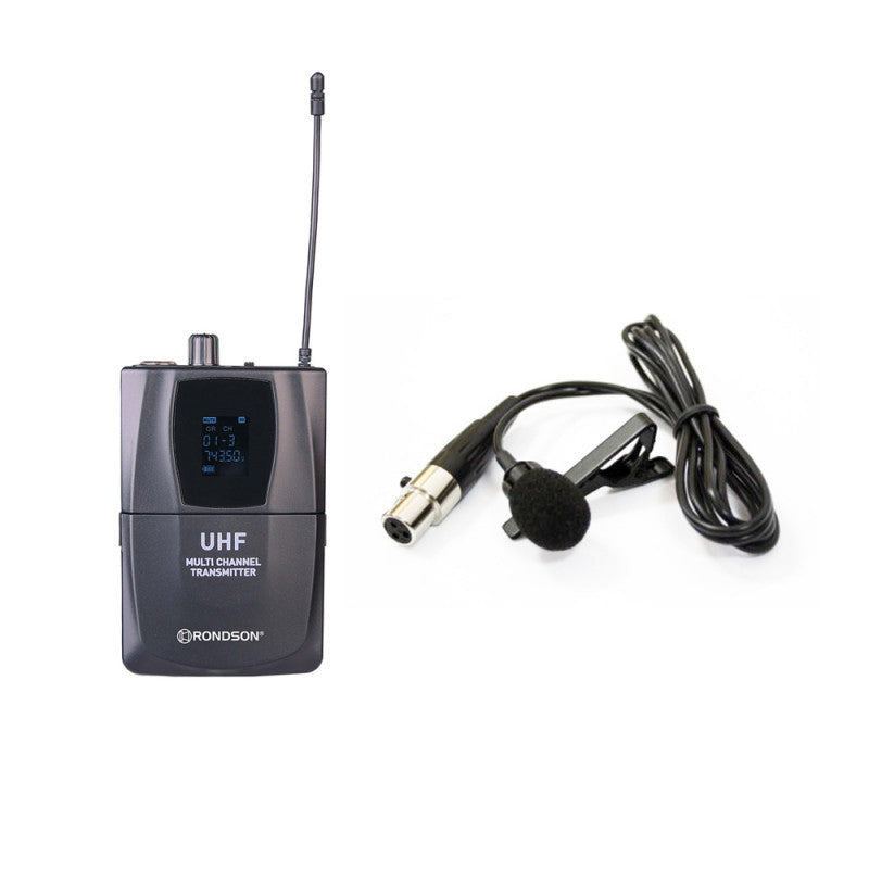 Rondson PT-10/CM-506 Transmitter bodypack with lavalier microphone compatible with the BE-5018 and BE-5038 series